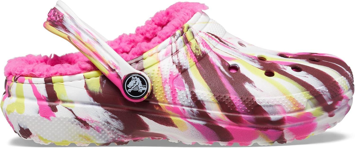imageCrocs Kids Classic Lined ClogsElectric PinkMulti Marbled Tiedye