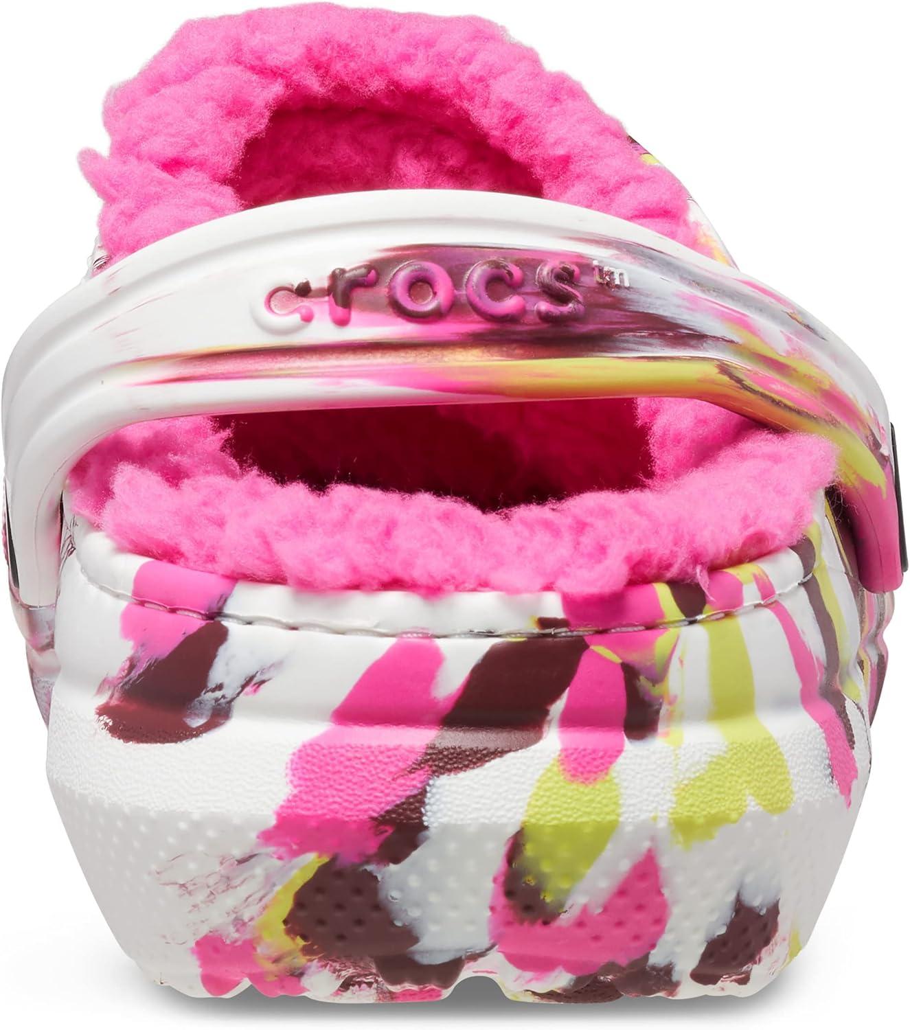 imageCrocs Kids Classic Lined ClogsElectric PinkMulti Marbled Tiedye