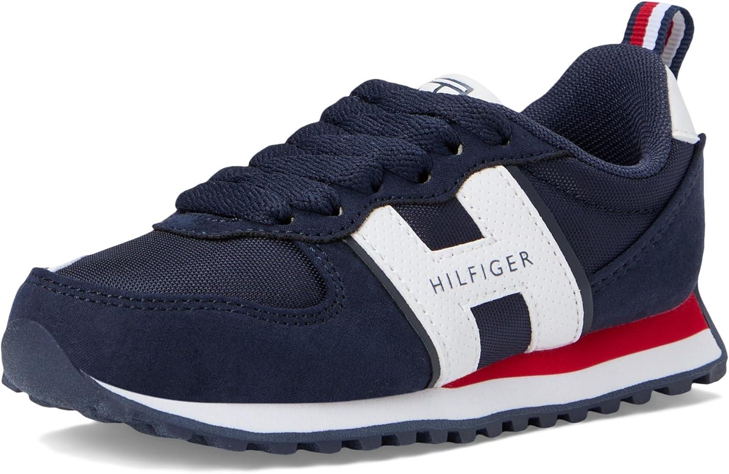 imageTommy Hilfiger Mens Jaxon Jogger 20 Little Big Kid SneakerNavyWhiteRed