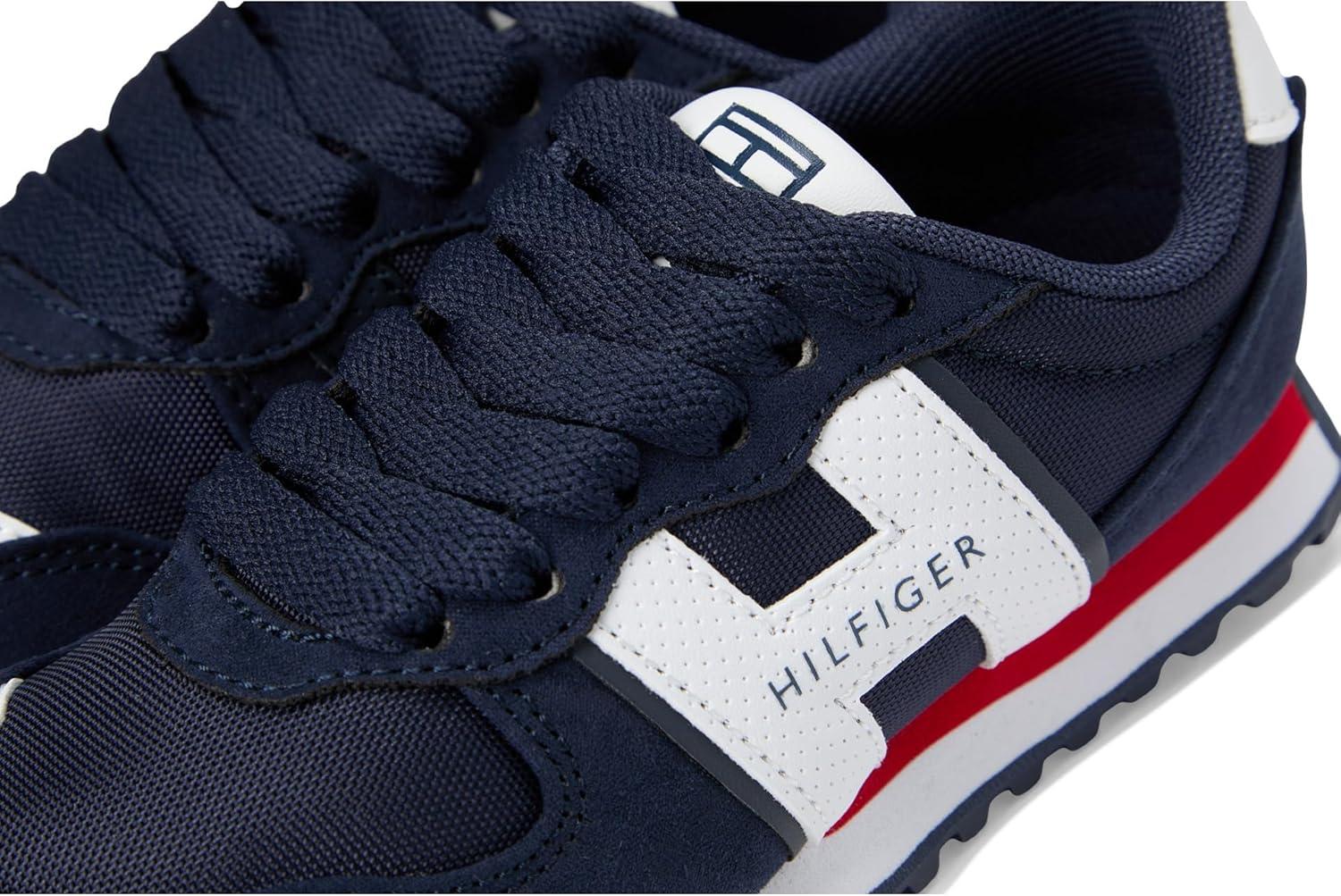 imageTommy Hilfiger Mens Jaxon Jogger 20 Little Big Kid SneakerNavyWhiteRed