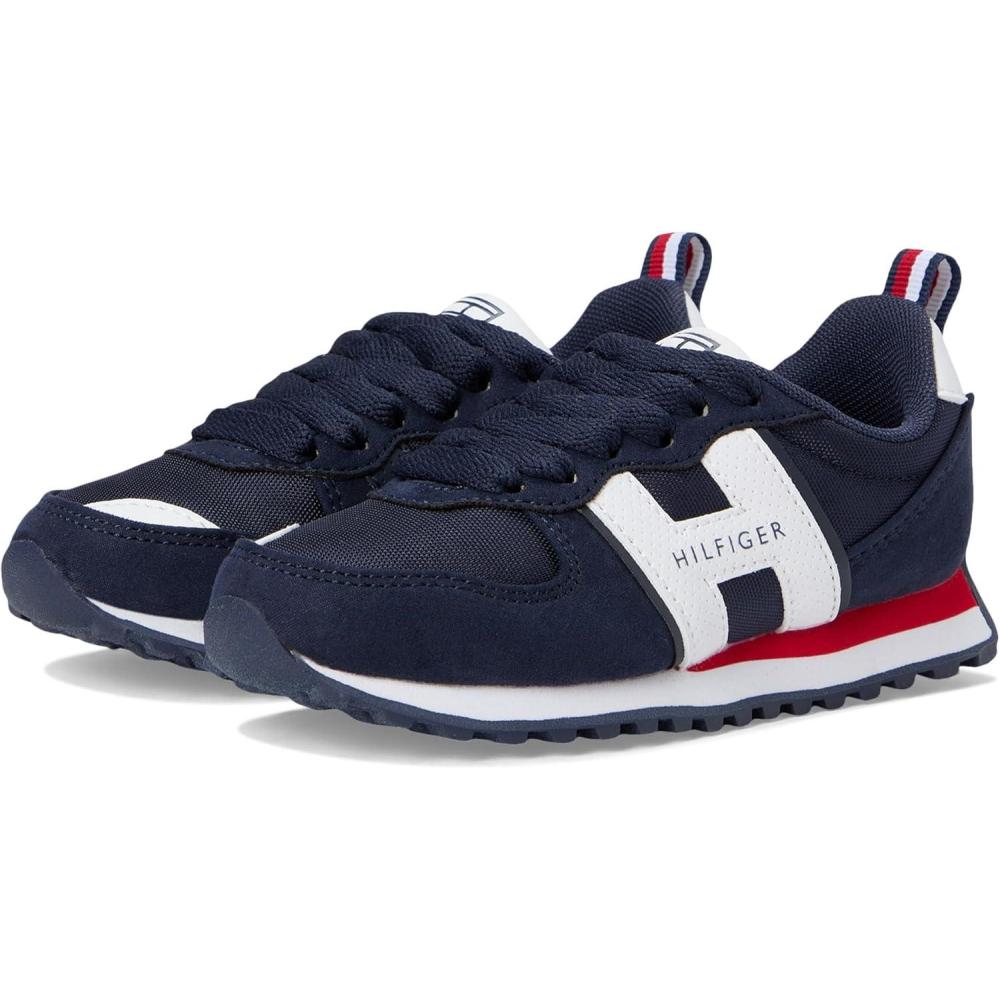 imageTommy Hilfiger Mens Jaxon Jogger 20 Little Big Kid SneakerNavyWhiteRed