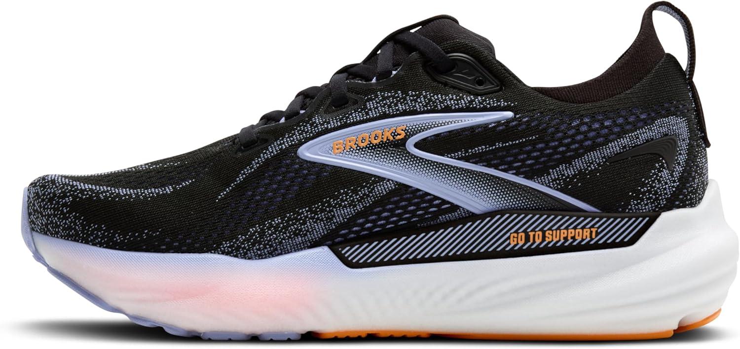 imageBrooks Womens Glycerin GTS 22 Supportive Running ShoeBlackBlue HeronOrange