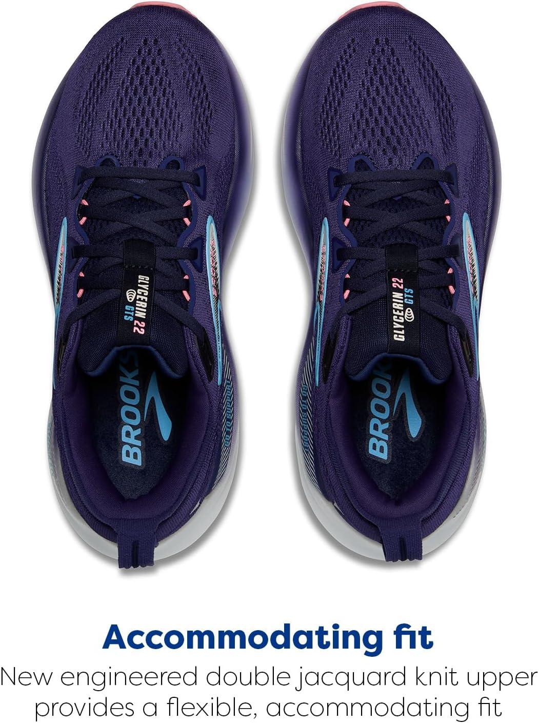 imageBrooks Womens Glycerin GTS 22 Supportive Running ShoeBlue RibbonPeacoatDianthus