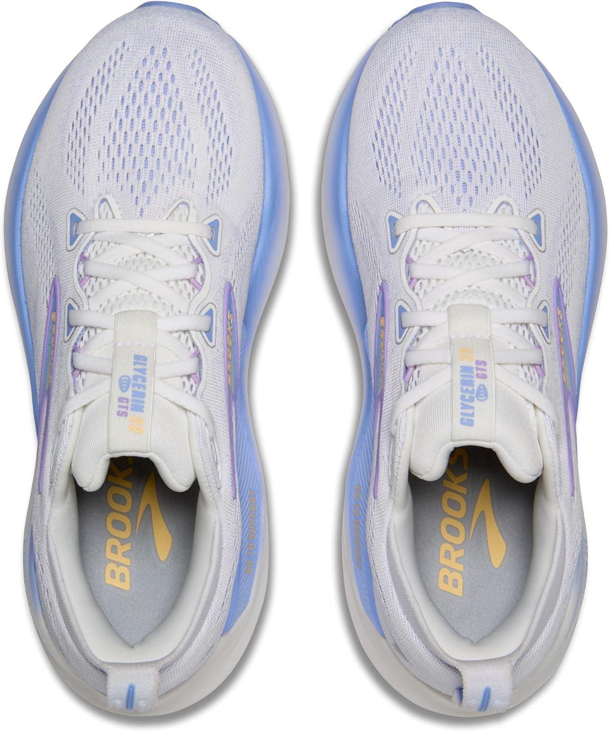 imageBrooks Womens Glycerin GTS 22 Supportive Running ShoeWhiteBlue HeronApricot