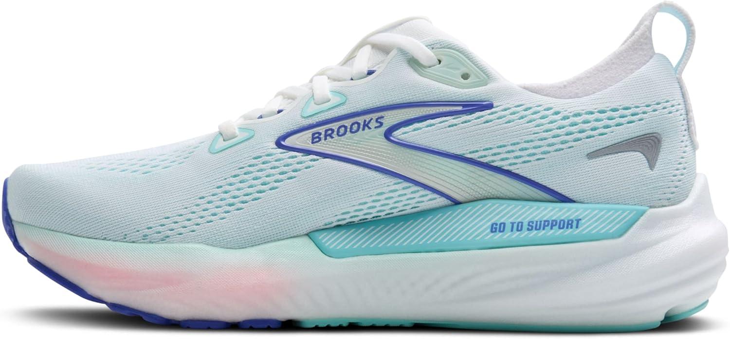 imageBrooks Womens Glycerin GTS 22 Supportive Running ShoeWhiteLimpet ShellAmparo Blue