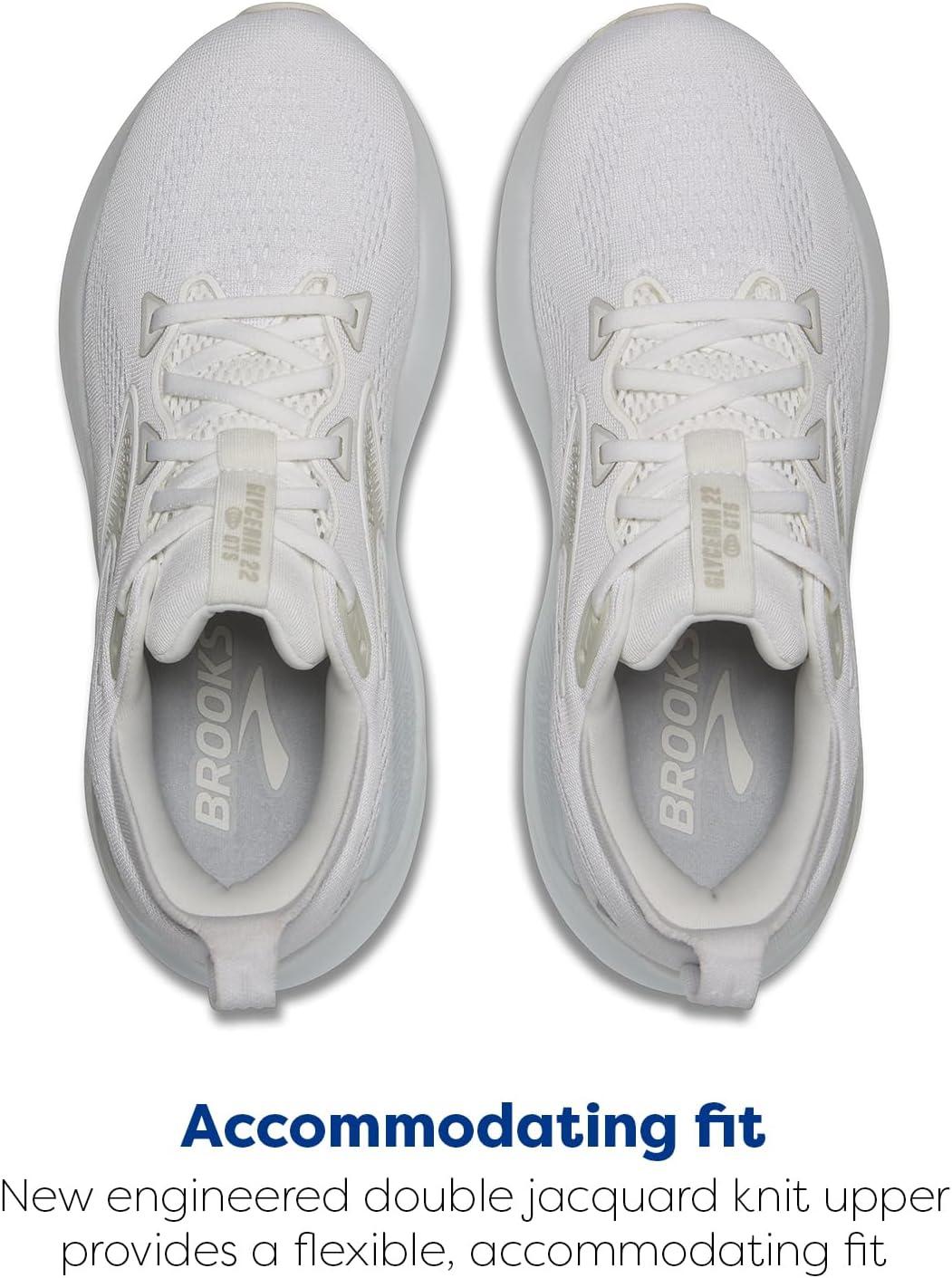 imageBrooks Womens Glycerin GTS 22 Supportive Running ShoeWhiteWhiteGrey