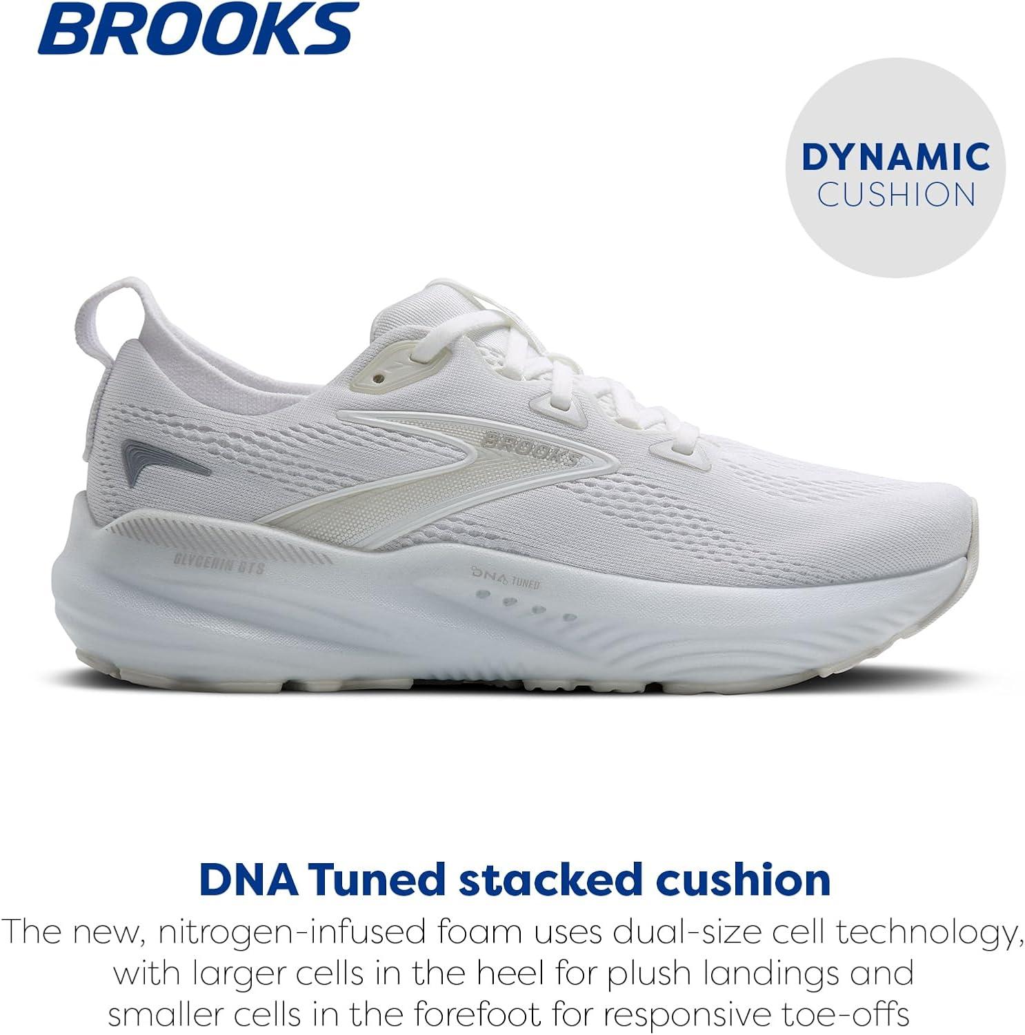 imageBrooks Womens Glycerin GTS 22 Supportive Running ShoeWhiteWhiteGrey