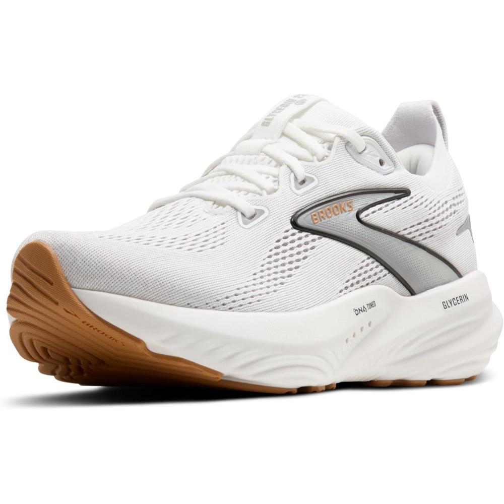 imageBrooks Womens Glycerin GTS 22 Supportive Running ShoeWhiteGreyBlack