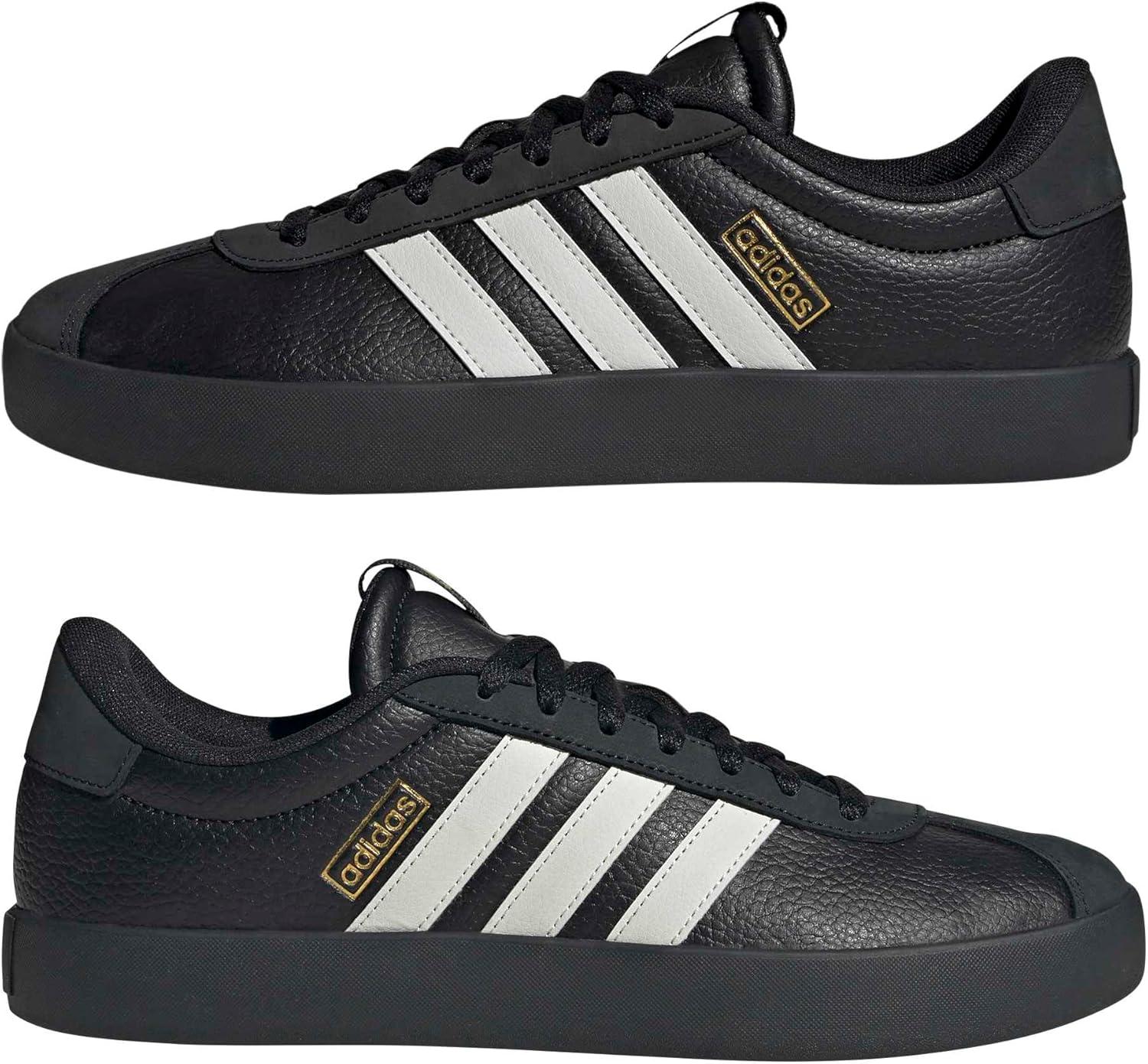 imageadidas Mens VL Court 30 ShoeBlackOrbit GreyGold Metallic