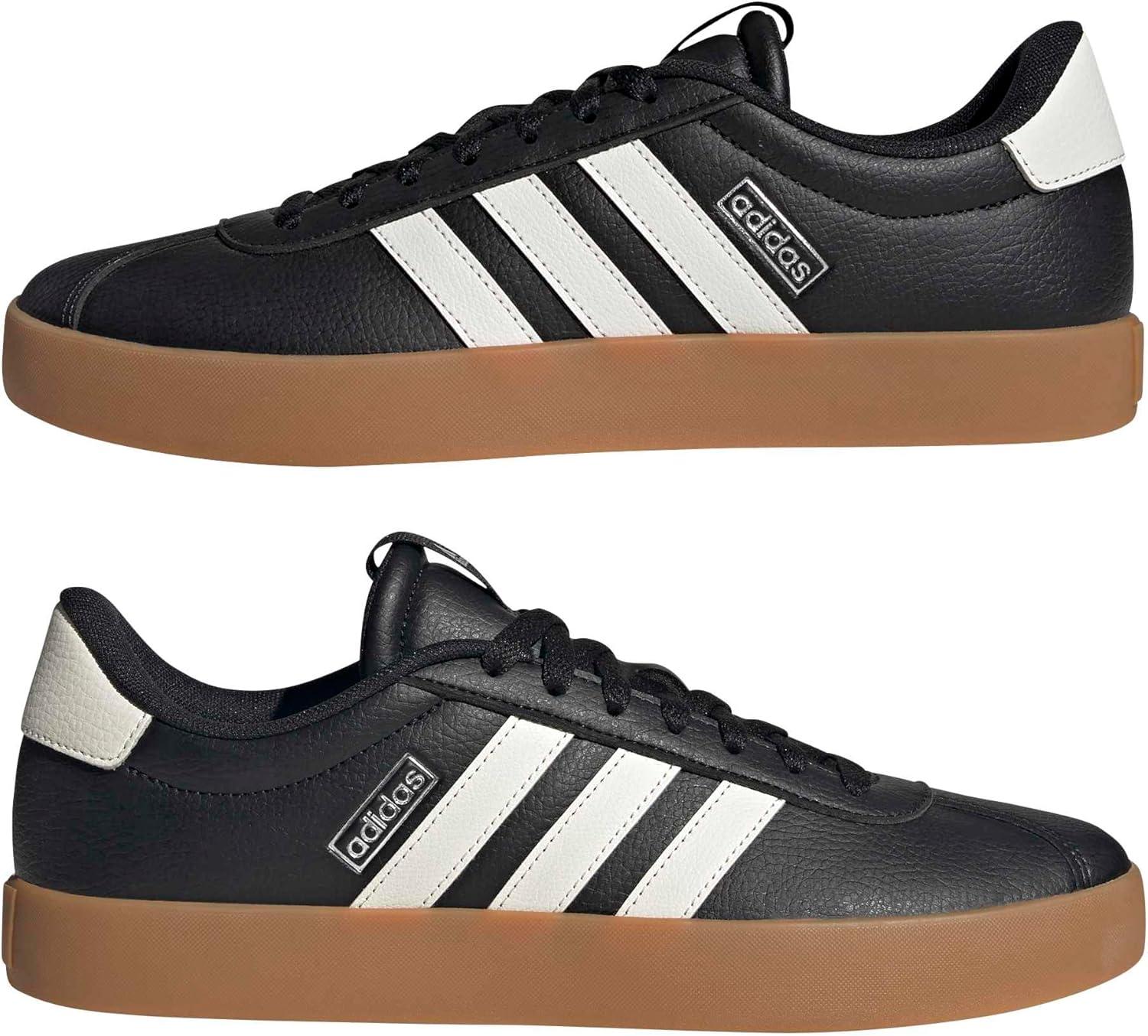 imageadidas Mens VL Court 30 ShoeBlackWhiteSilver Metallic