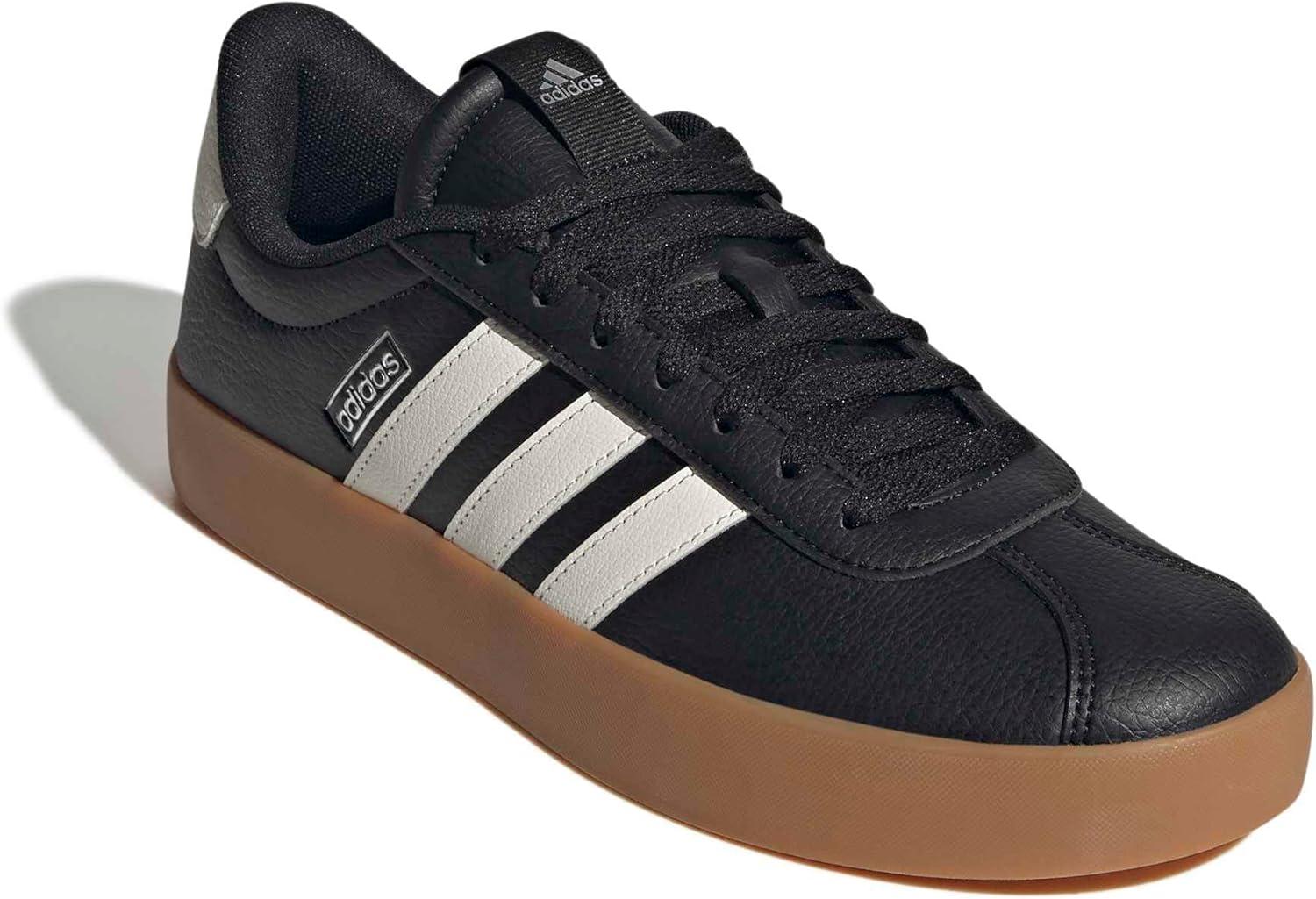imageadidas Mens VL Court 30 ShoeBlackWhiteSilver Metallic