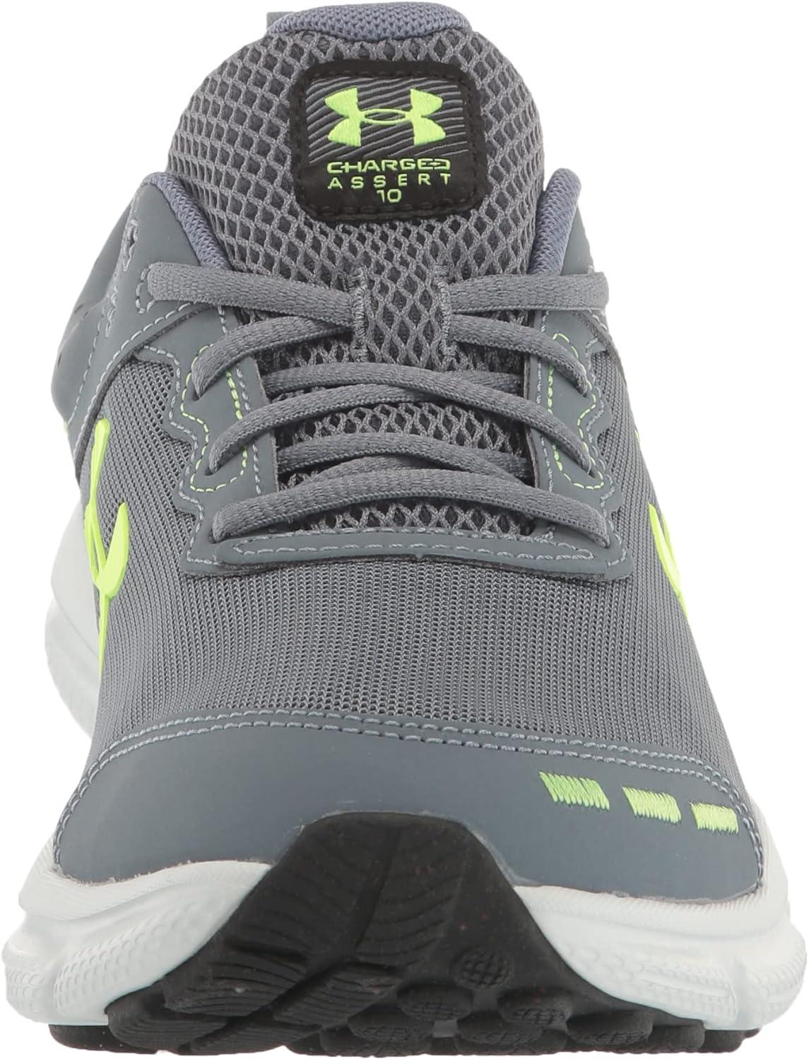 imageUnder Armour Mens Charged Assert 10 Shoes100 GravelGravelLime Surge