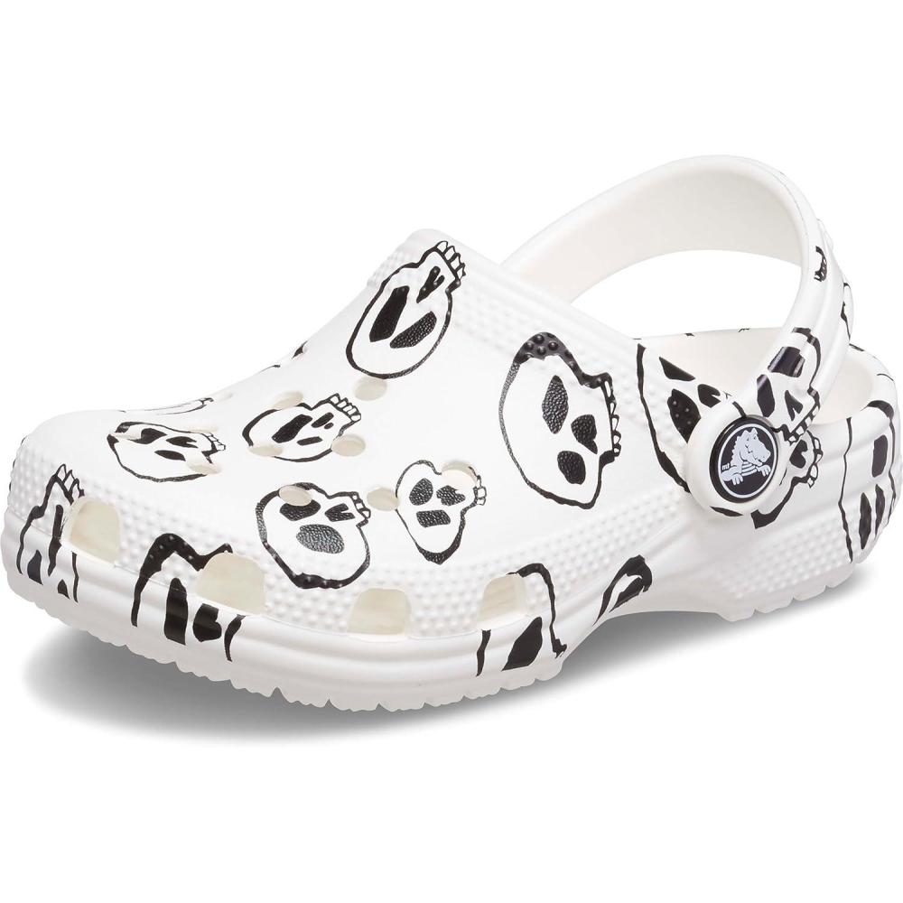 imageCrocs UnisexChild Classic Graphic ClogWhiteBlack Skull Print