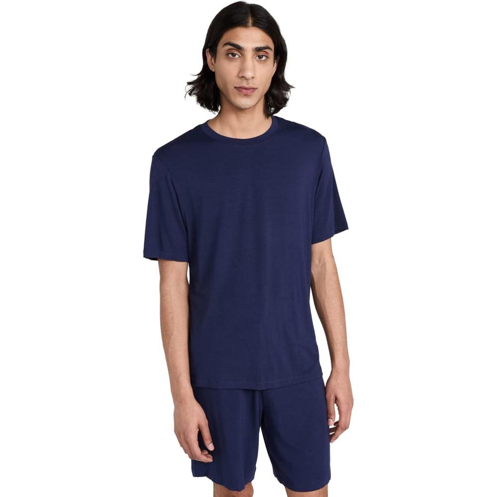 imageEberjey Mens William Modal Long PJ SetTrue Navy
