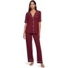 Eberjey Gisele Short Sleeve Pant PJ Set(Bordeaux/Ivory)