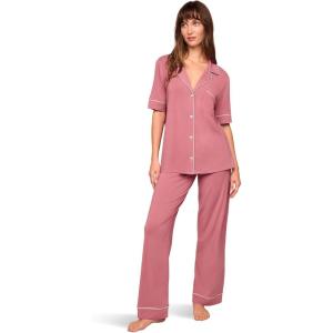 Eberjey Gisele Short Sleeve Pant PJ Set(Berry Blush/Ivory)