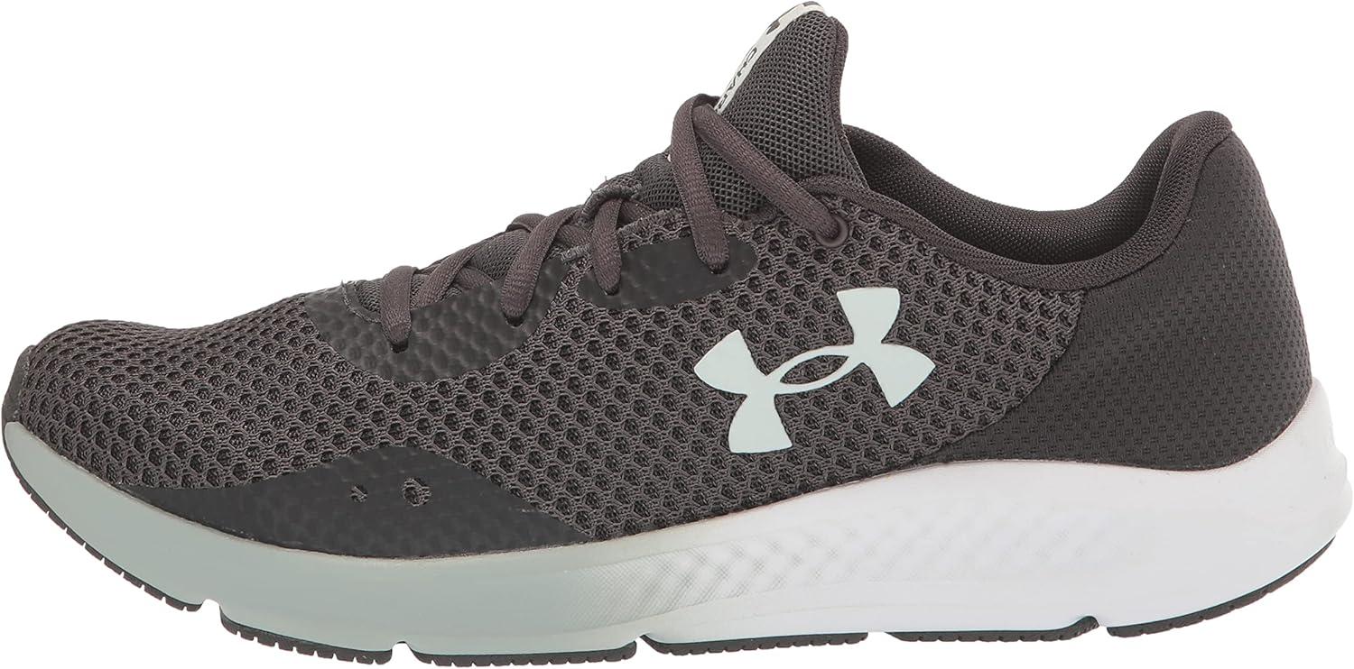 imageUnder Armour Womens Charged Pursuit 3Running Shoe100 Jet GrayJet GrayIllusion Green