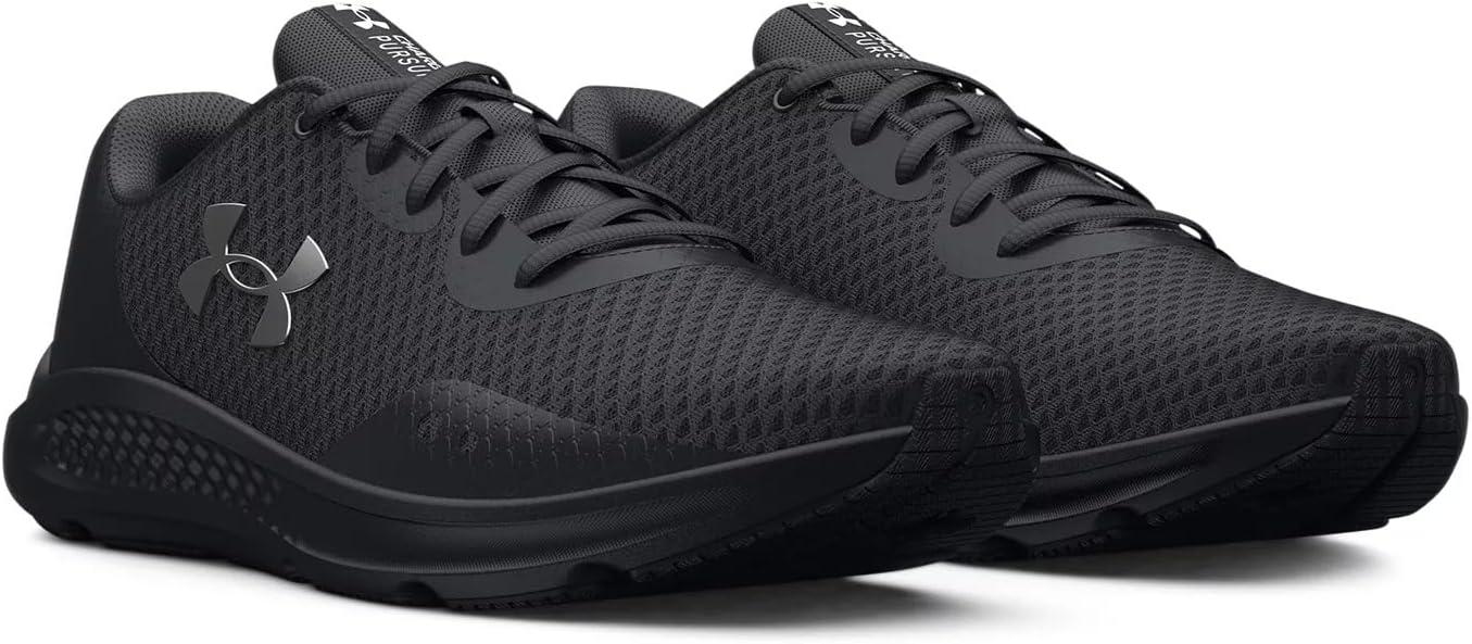 imageUnder Armour Womens Charged Pursuit 3Running ShoeBlackBlackMetallic Silver