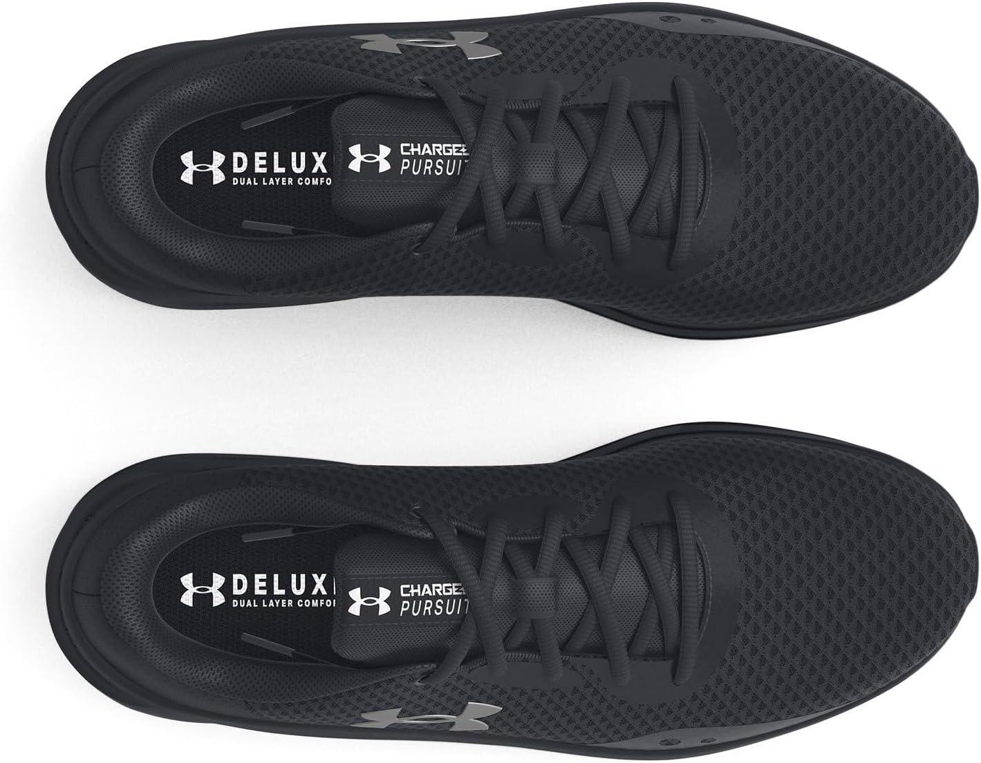 imageUnder Armour Womens Charged Pursuit 3Running ShoeBlackBlackMetallic Silver