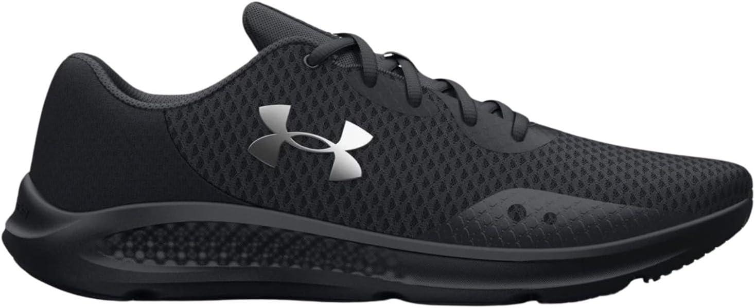imageUnder Armour Womens Charged Pursuit 3Running ShoeBlackBlackMetallic Silver