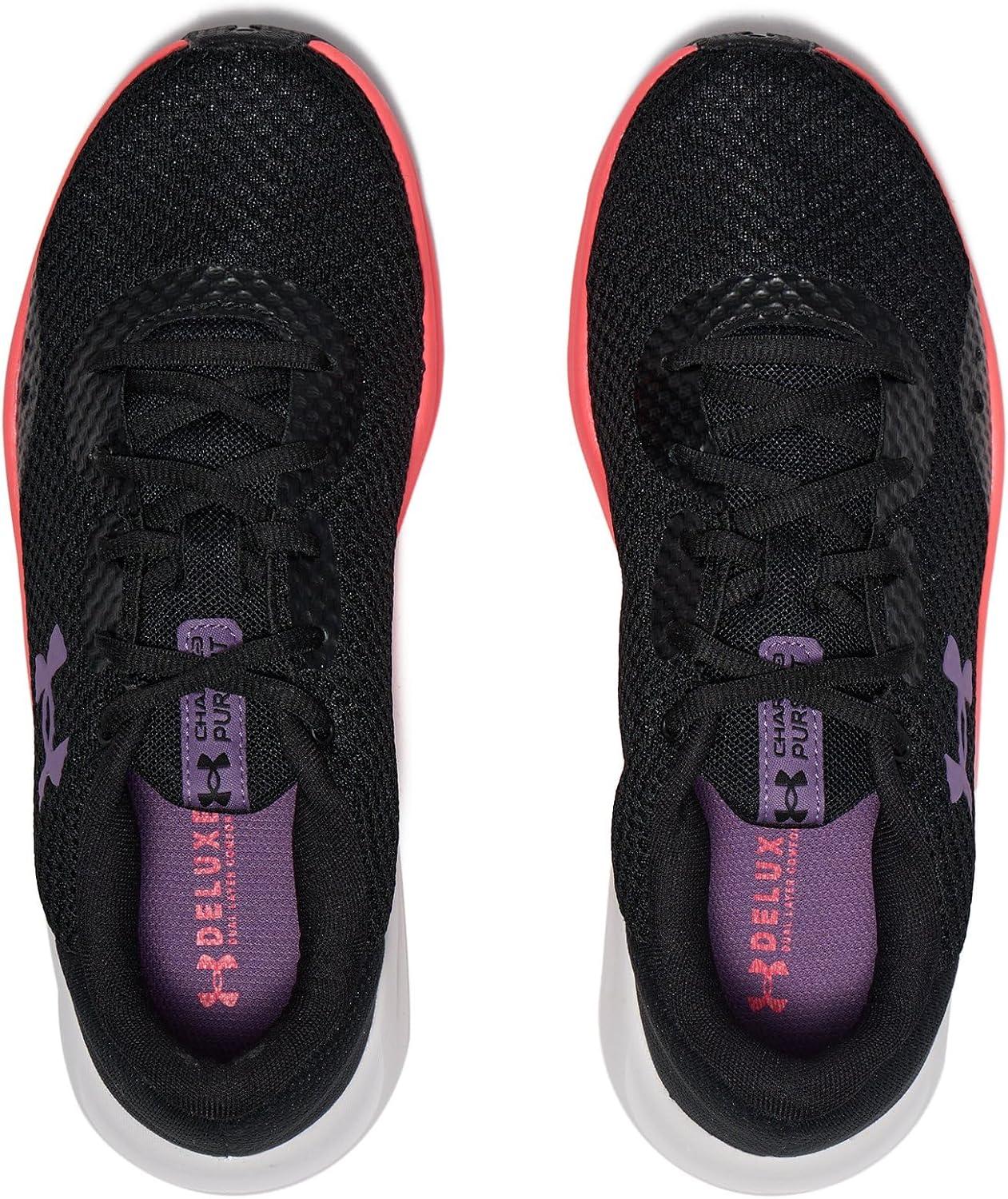 imageUnder Armour Womens Charged Pursuit 3Running ShoeBlackPink ShockRetro Purple
