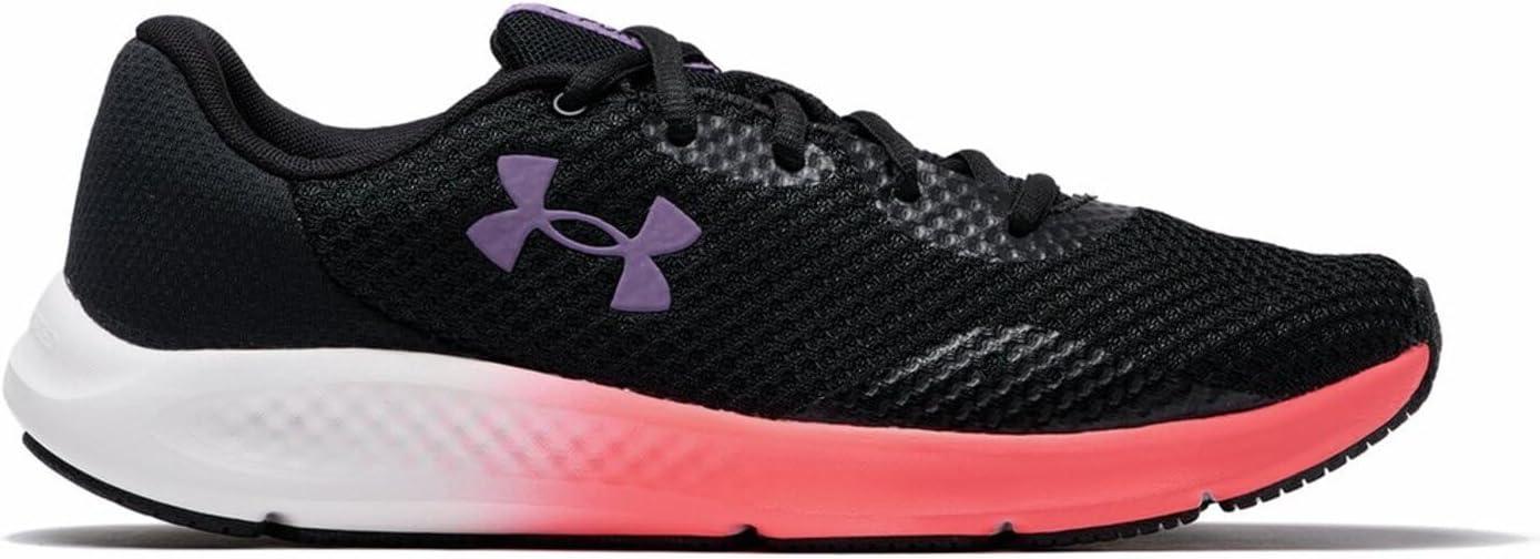 imageUnder Armour Womens Charged Pursuit 3Running ShoeBlackPink ShockRetro Purple