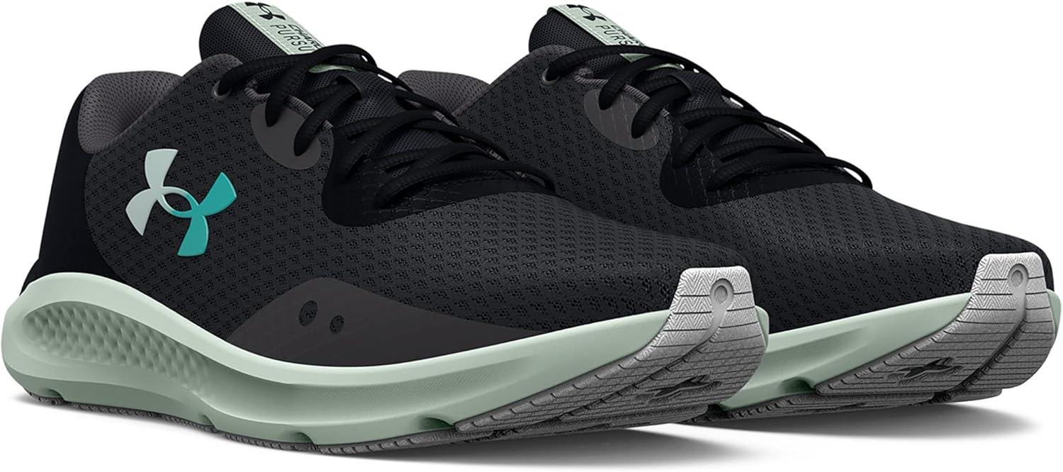 imageUnder Armour Womens Charged Pursuit 3Running ShoeJet Gray 105Sea Mist