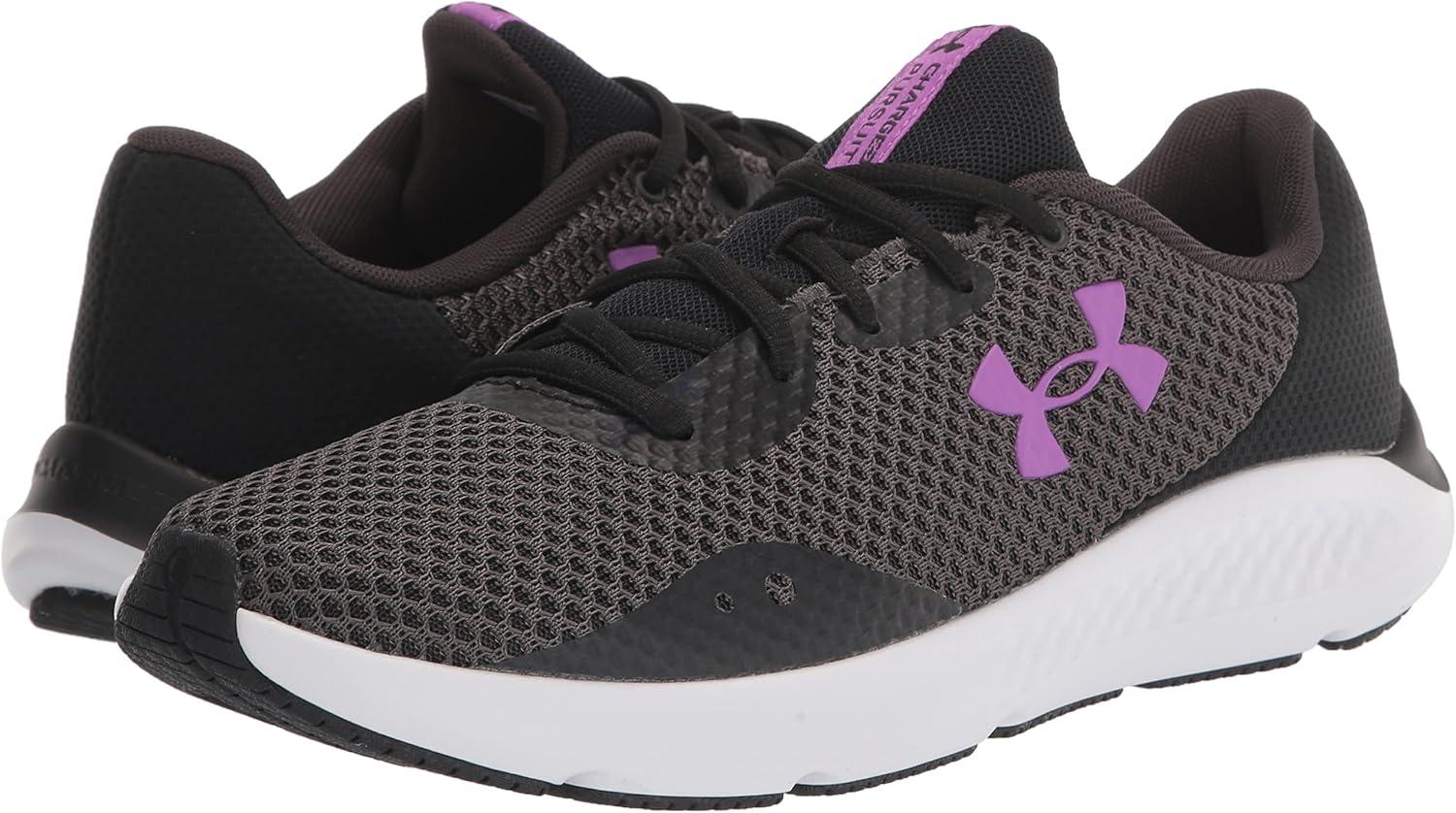 imageUnder Armour Womens Charged Pursuit 3Running ShoeJet Gray 108Mega Magenta