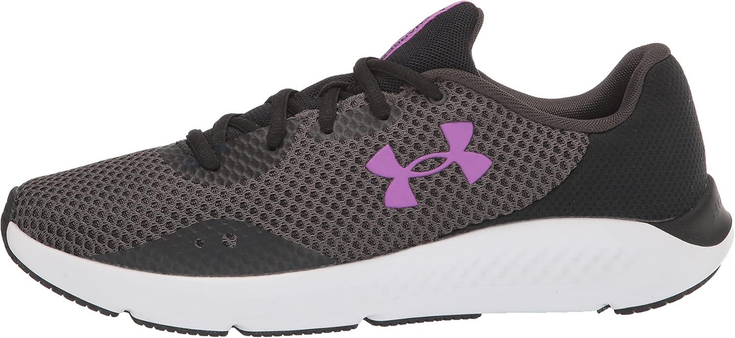 imageUnder Armour Womens Charged Pursuit 3Running ShoeJet Gray 108Mega Magenta