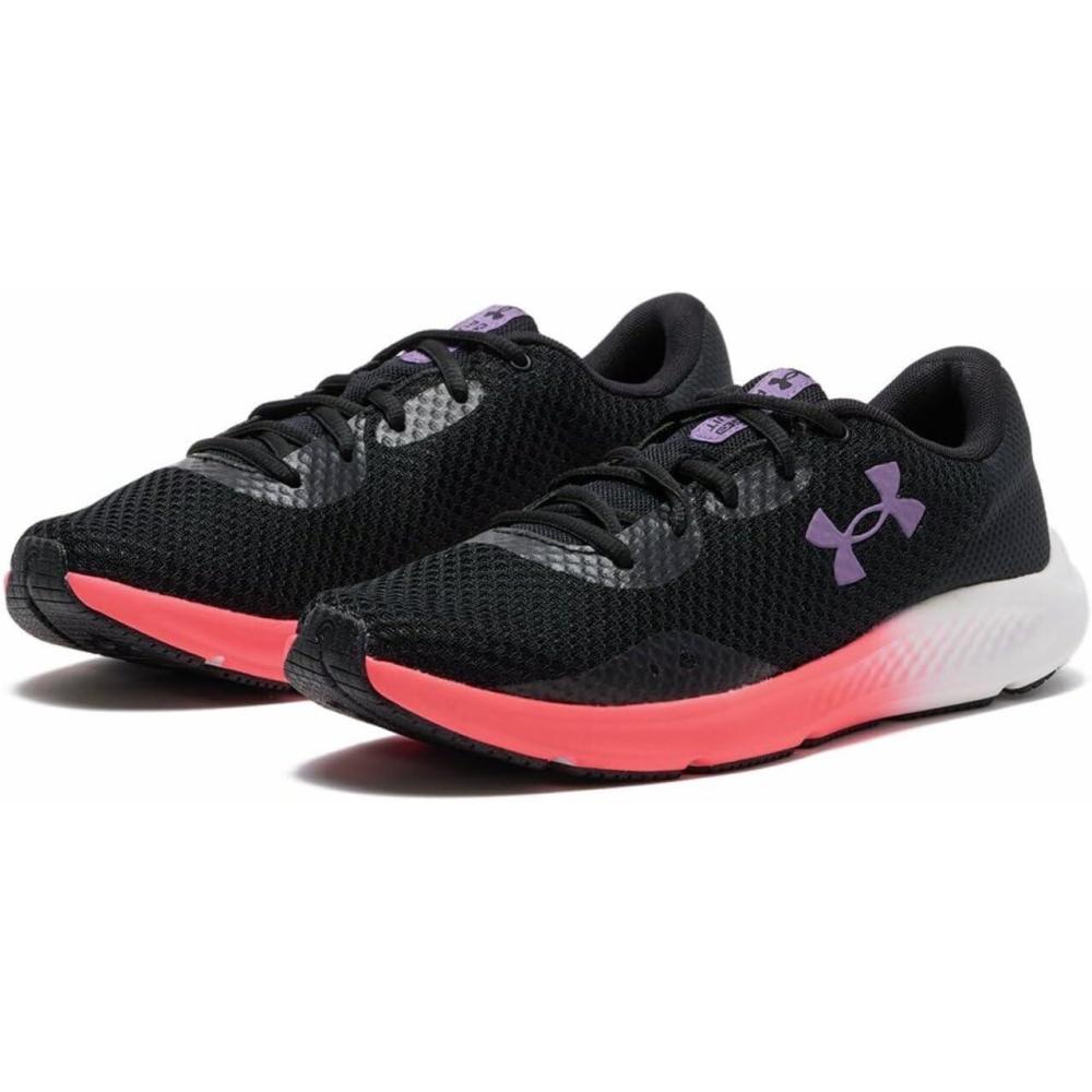 imageUnder Armour Womens Charged Pursuit 3Running ShoeBlackPink ShockRetro Purple