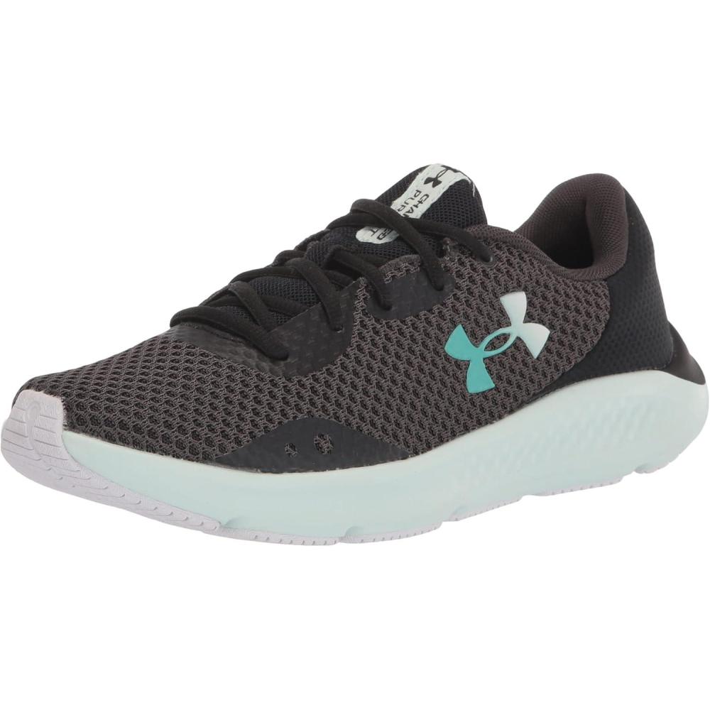imageUnder Armour Womens Charged Pursuit 3Running ShoeJet Gray 105Sea Mist