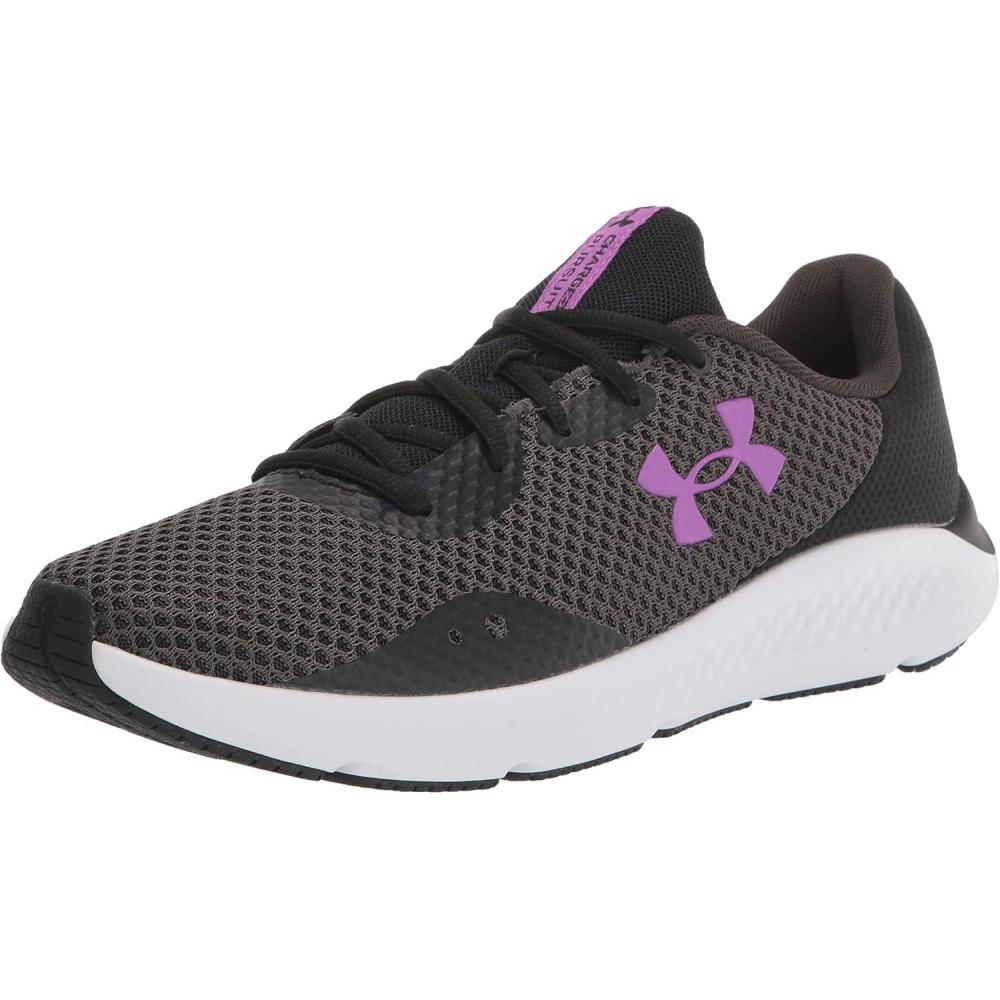 imageUnder Armour Womens Charged Pursuit 3Running ShoeJet Gray 108Mega Magenta