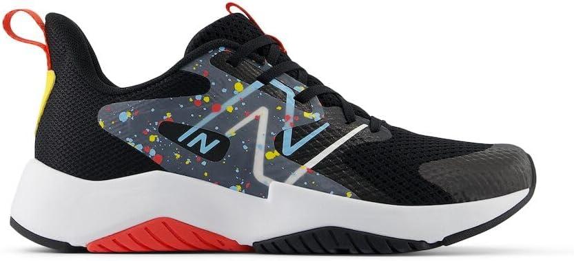 imageNew Balance Kids Rave Run V2 LaceUp Running ShoesBlackBlast RedTeam Sky Blue