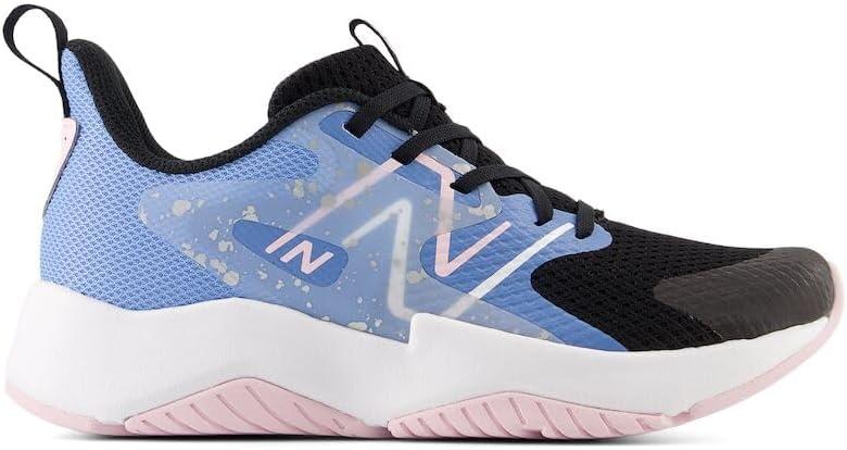 imageNew Balance Kids Rave Run V2 LaceUp Running ShoesBlackBlue LagunaLight Raspberry