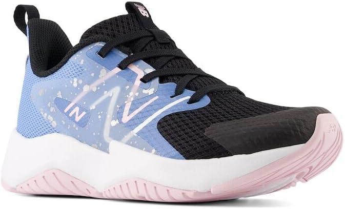 imageNew Balance Kids Rave Run V2 LaceUp Running ShoesBlackBlue LagunaLight Raspberry