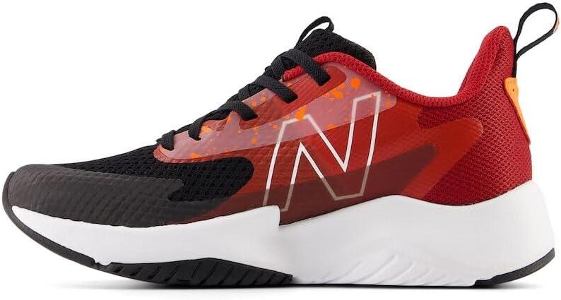 imageNew Balance Kids Rave Run V2 LaceUp Running ShoesBlackTrue RedBlaze Orange