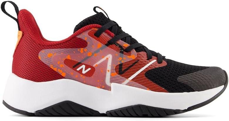 imageNew Balance Kids Rave Run V2 LaceUp Running ShoesBlackTrue RedBlaze Orange