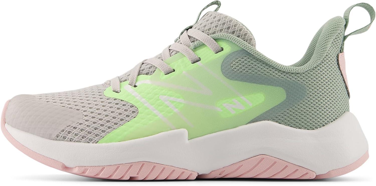 imageNew Balance Kids Rave Run V2 LaceUp Running ShoesGrey MatterMint FlashMosaic Green