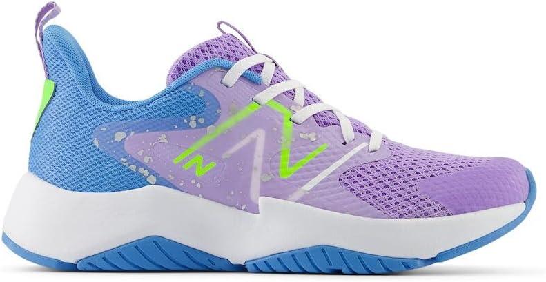 imageNew Balance Kids Rave Run V2 LaceUp Running ShoesLilac GloSky BluePixel Green