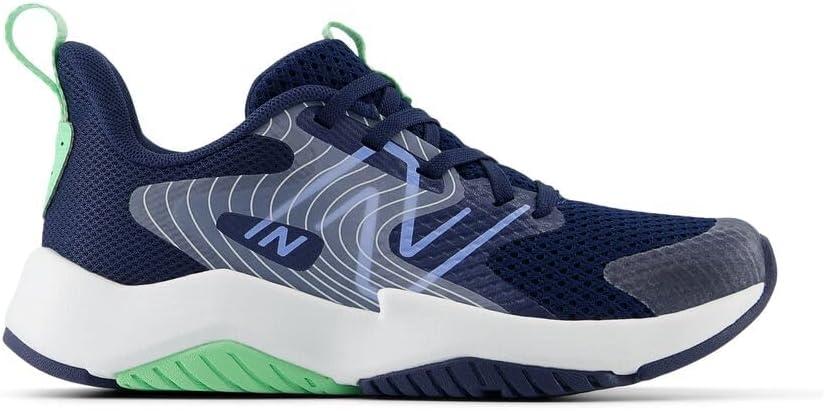 imageNew Balance Kids Rave Run V2 LaceUp Running ShoesNb NavyElectric SkySweetgrass