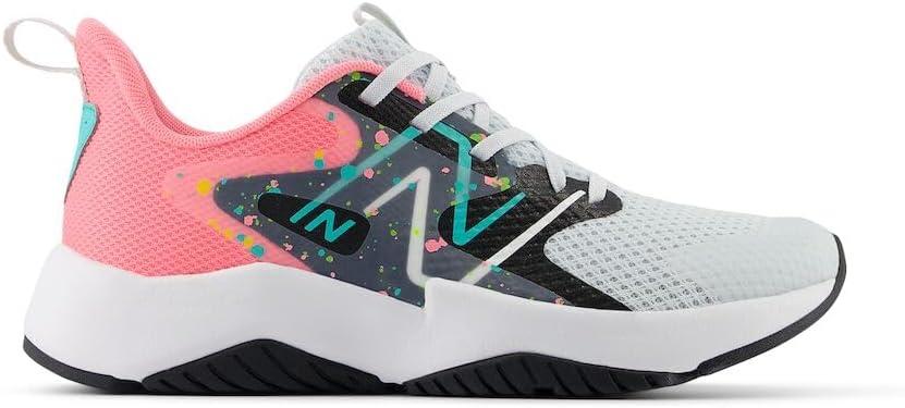 imageNew Balance Kids Rave Run V2 LaceUp Running ShoesQuartz GreyUltra PinkCyber Jade