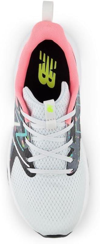 imageNew Balance Kids Rave Run V2 LaceUp Running ShoesQuartz GreyUltra PinkCyber Jade