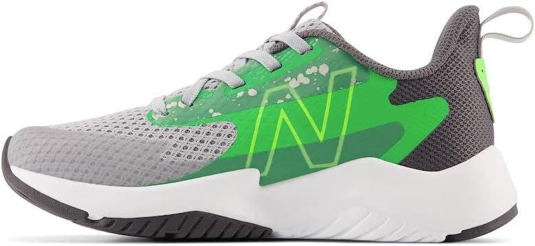 imageNew Balance Kids Rave Run V2 LaceUp Running ShoesRain CloudGreen PunchPixel Green