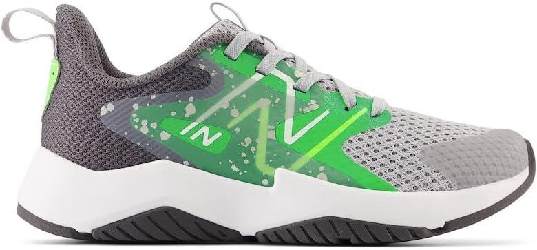 imageNew Balance Kids Rave Run V2 LaceUp Running ShoesRain CloudGreen PunchPixel Green