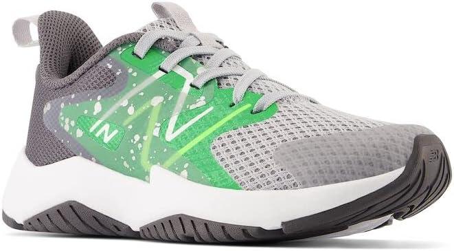 imageNew Balance Kids Rave Run V2 LaceUp Running ShoesRain CloudGreen PunchPixel Green
