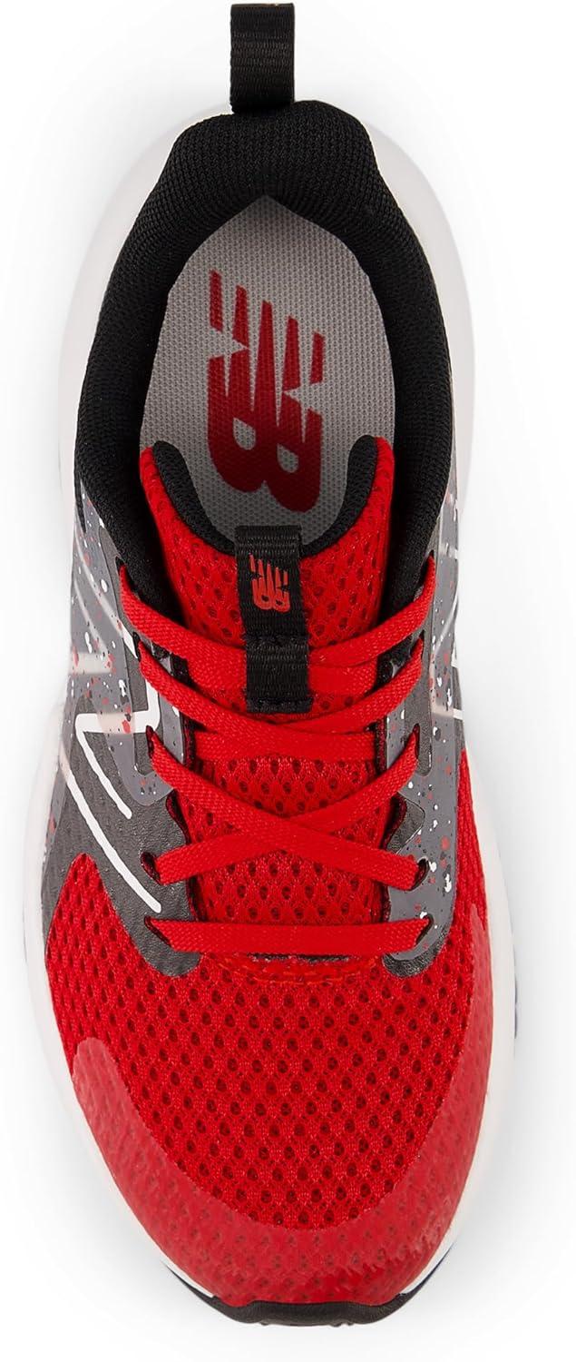 imageNew Balance Kids Rave Run V2 LaceUp Running ShoesTeam RedBlackBlack Cement