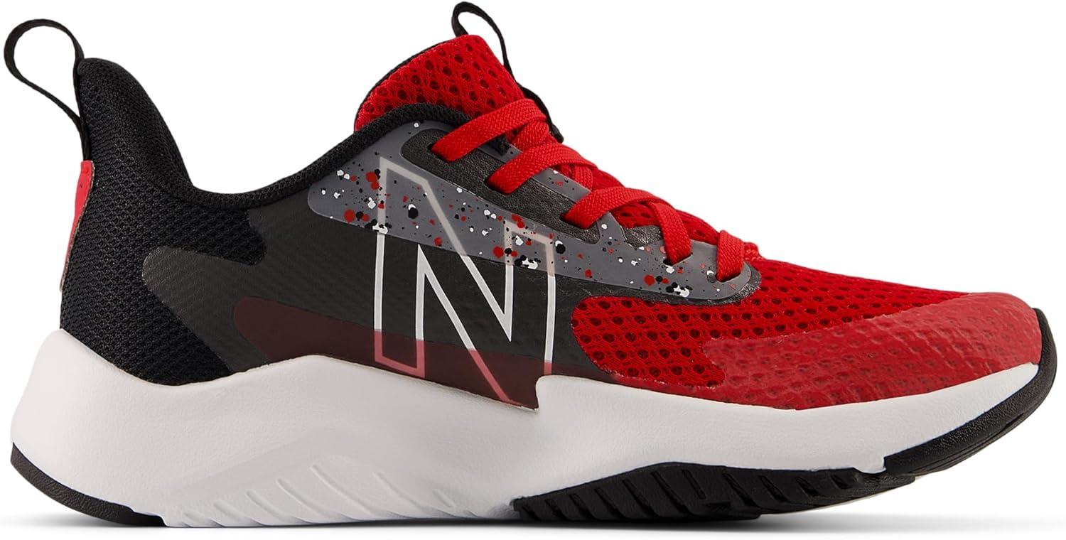imageNew Balance Kids Rave Run V2 LaceUp Running ShoesTeam RedBlackBlack Cement