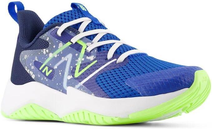 imageNew Balance Kids Rave Run V2 LaceUp Running ShoesTeam RoyalBlue OasisBleached Lime Glo