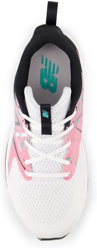 imageNew Balance Kids Rave Run V2 LaceUp Running ShoesWhiteReal PinkBlack