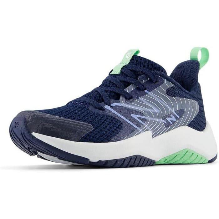 imageNew Balance Kids Rave Run V2 LaceUp Running ShoesNb NavyElectric SkySweetgrass